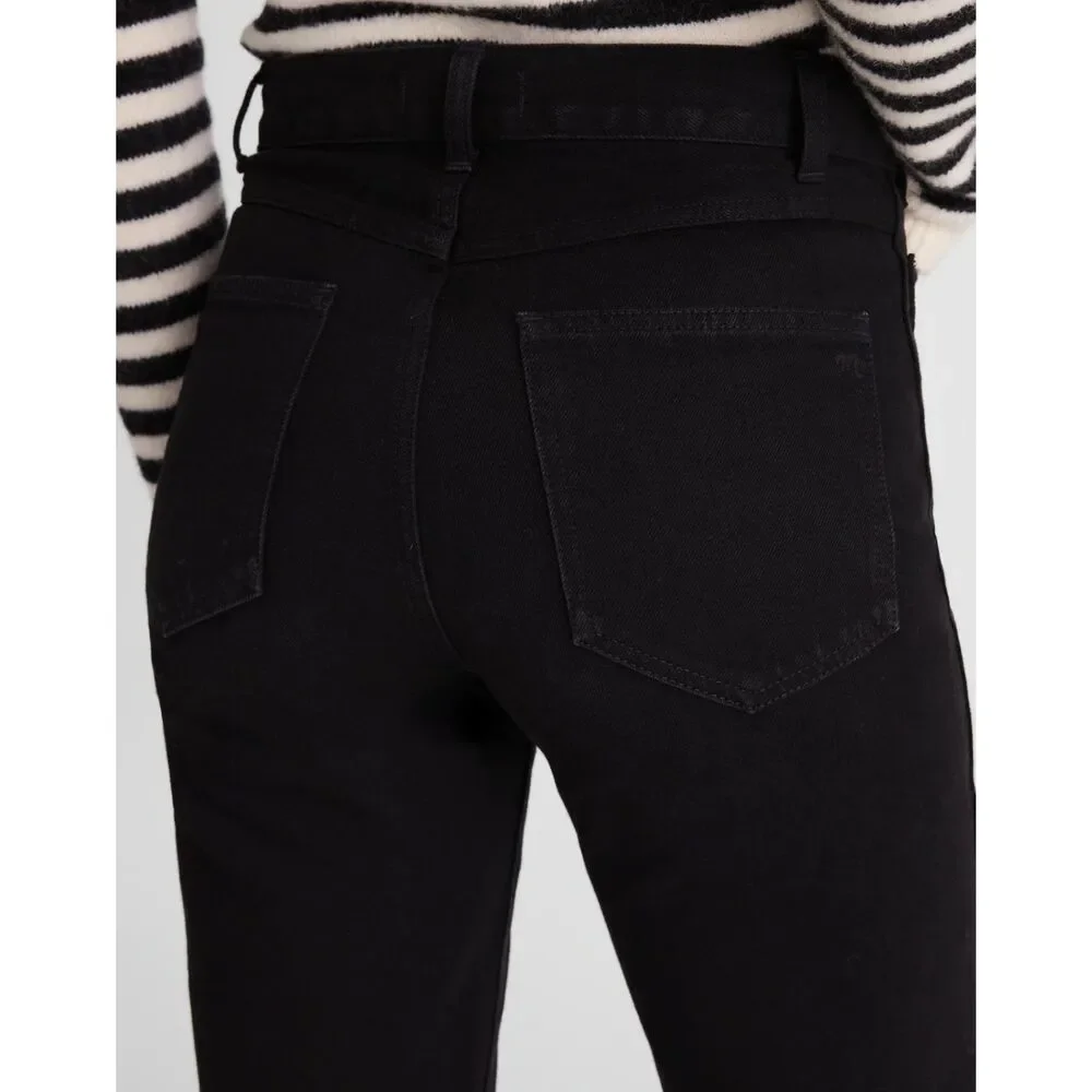 Madewell Cleo Straight Jeans W31 NWT Black Rinse High Rise Patch Pocket NX987